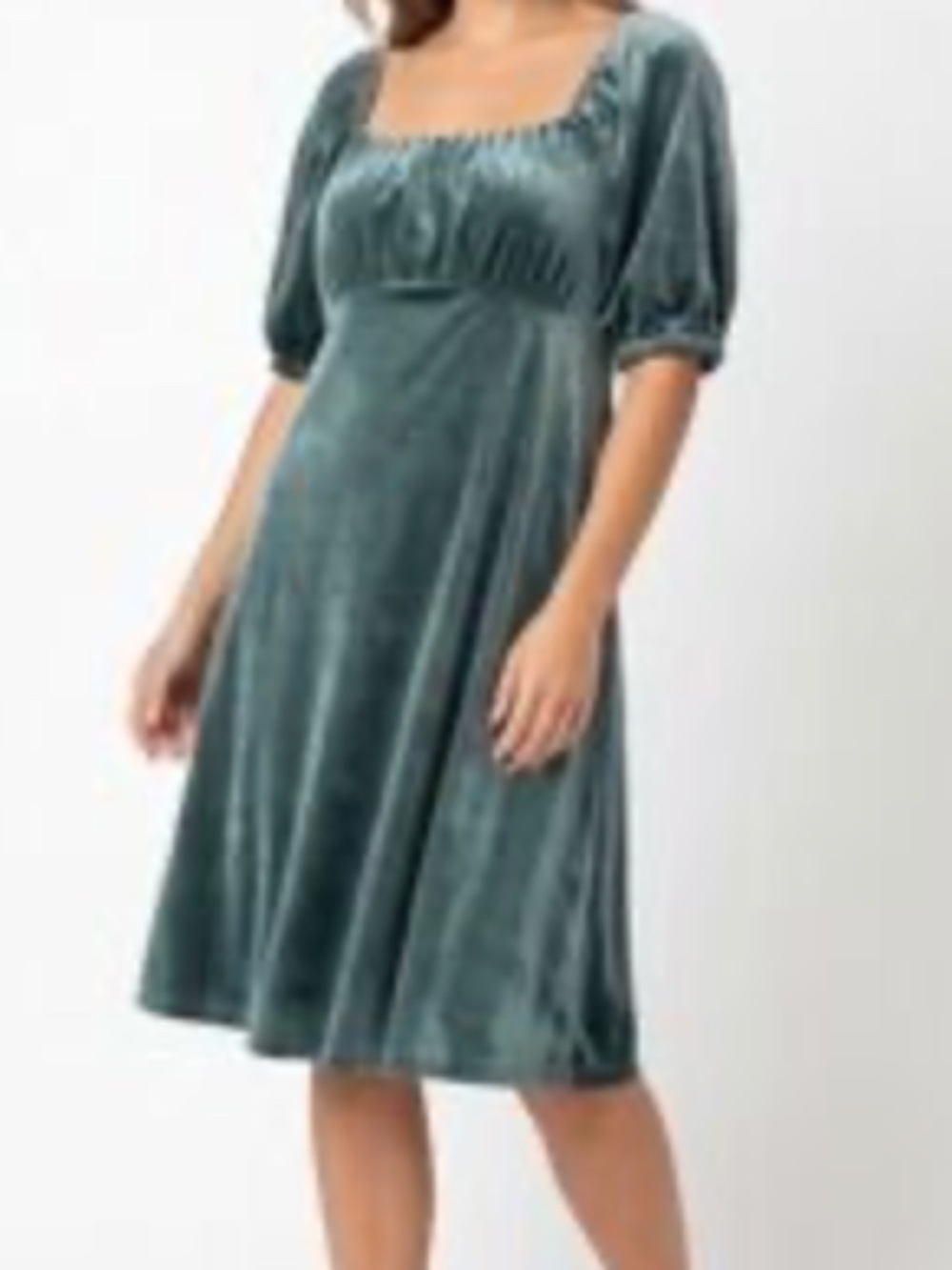 NWT (XXL) Womens Matching Family Velour A-Line Dress - Green - Picture 3 of 9